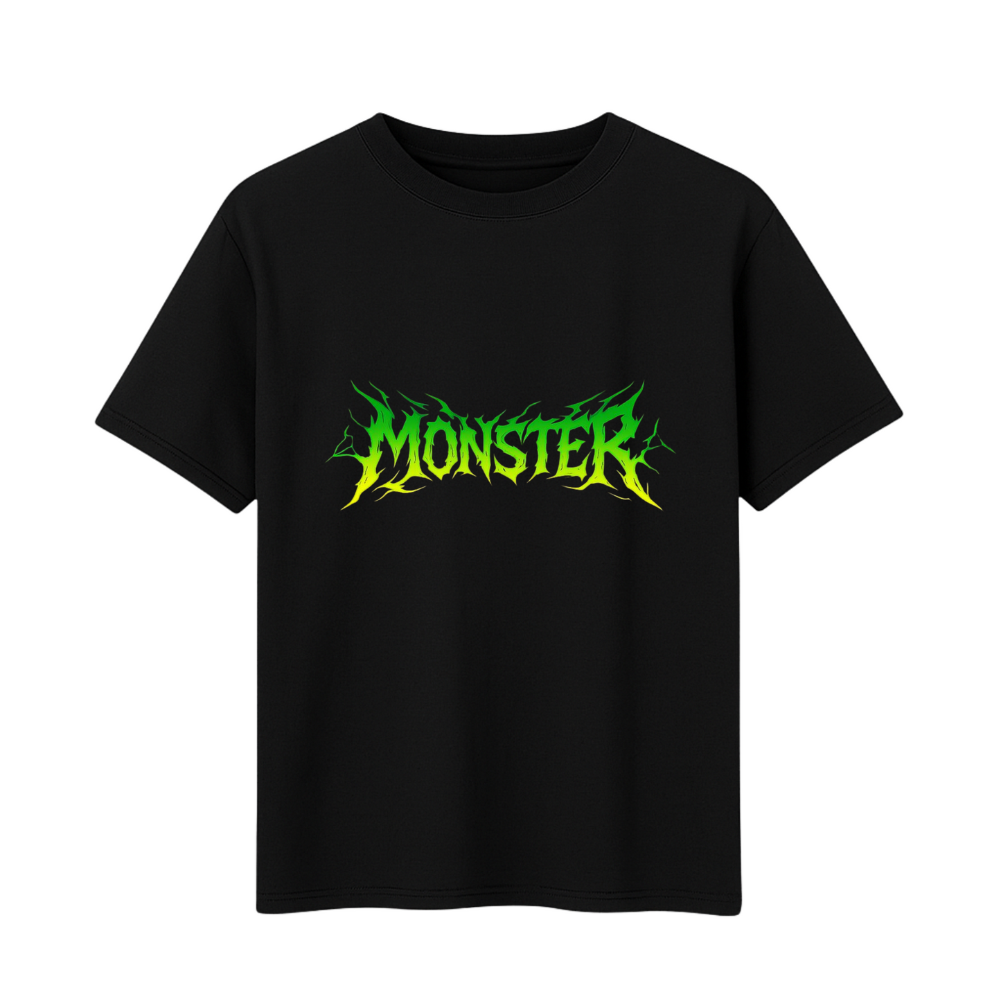 Men's Printed Monster Printed Cotton Black T-shirt ( Short Sleeve, 180GSM )