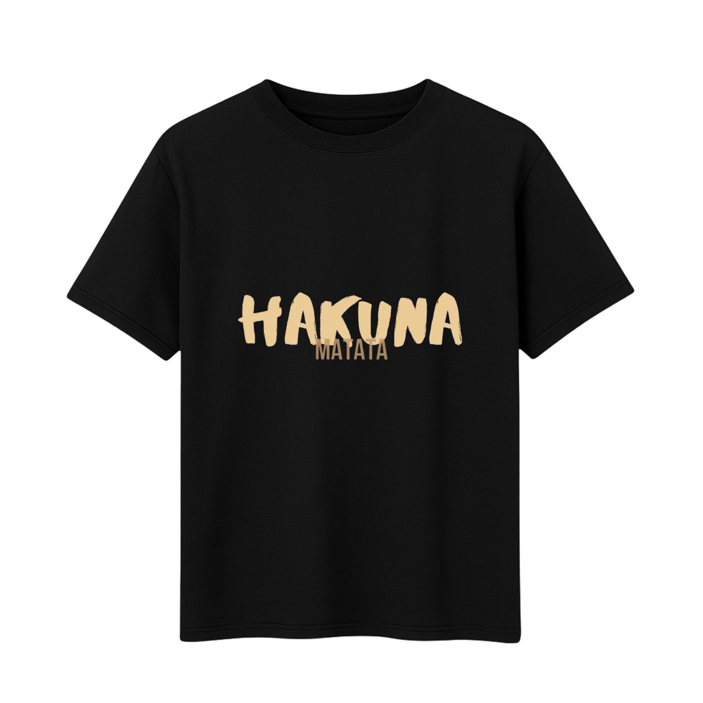 Hakuna Matata Printed T-Shirt Cotton Short Sleeve ( Black & Navy Blue Colour)