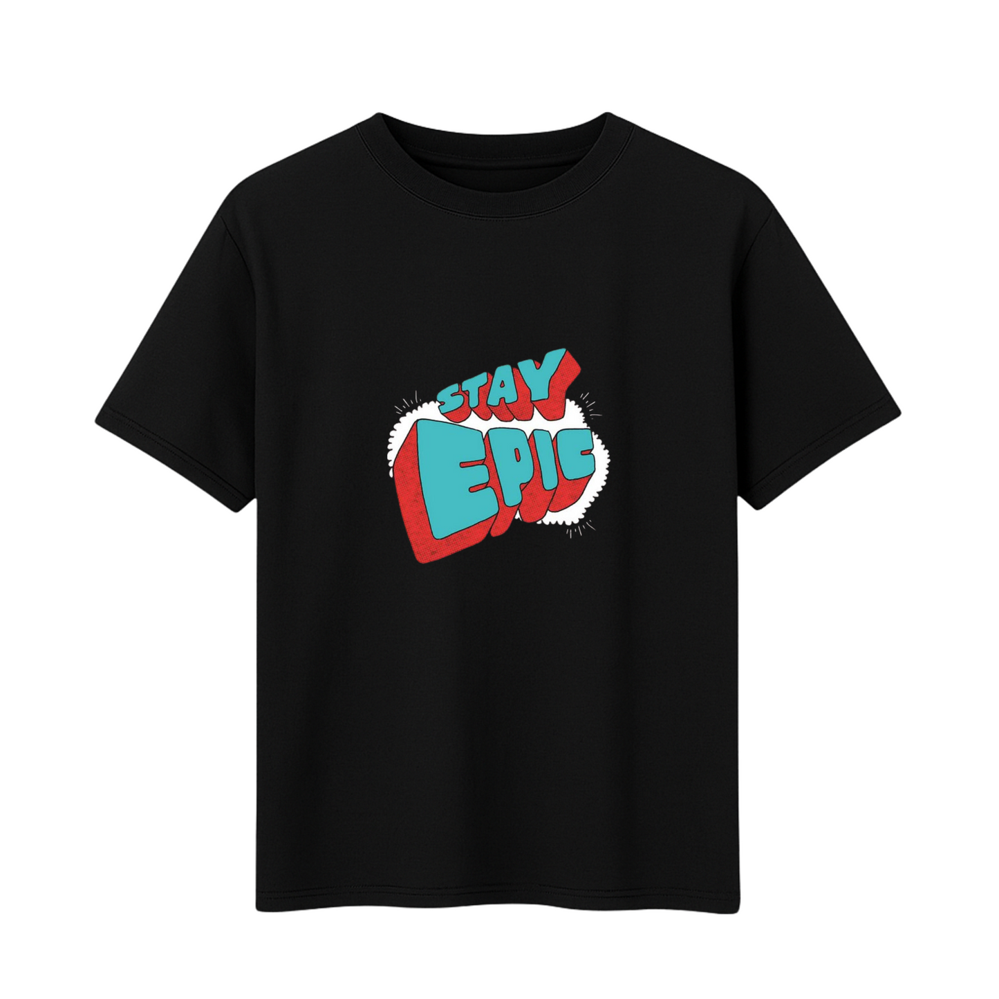 Stay Epic Printed T-Shirt ( Cotton, 180SM, Black & Navy)