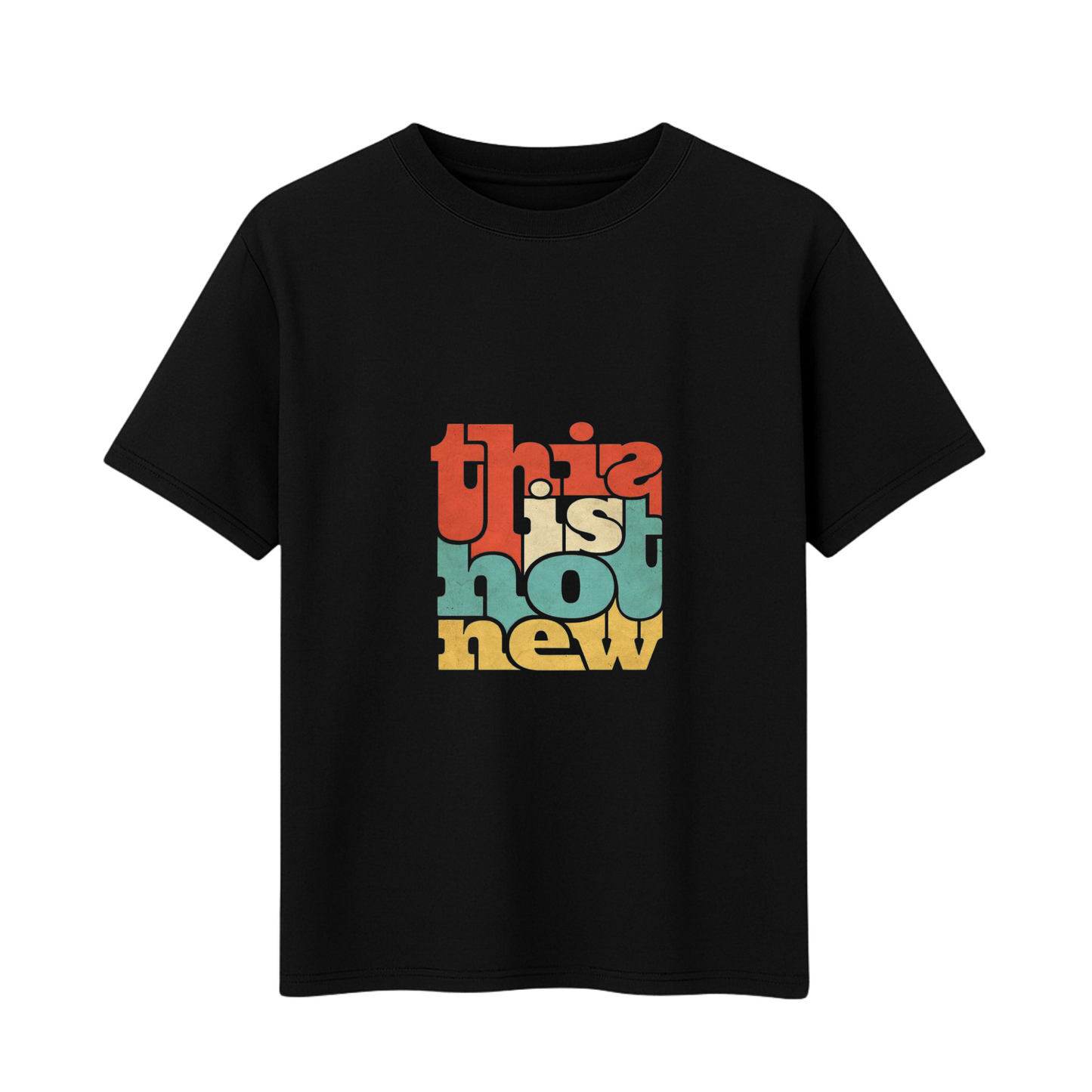 Cotton Printed T-Shirt – This Is Not New (Navy Blue & Black, 180 GSM)