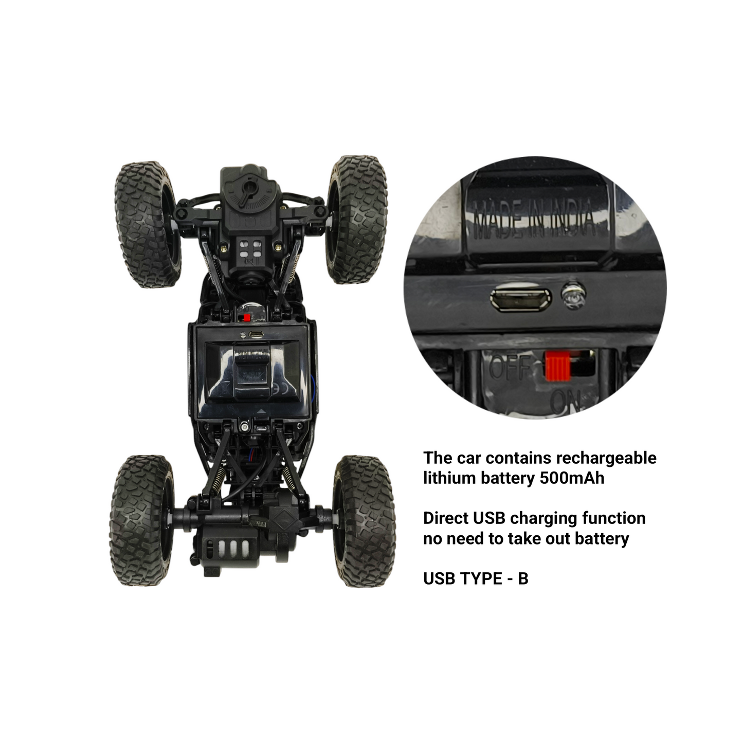 RC Climbing Car Powerful 2WD Engine with Nitro Booster – Off-Road Remote Control