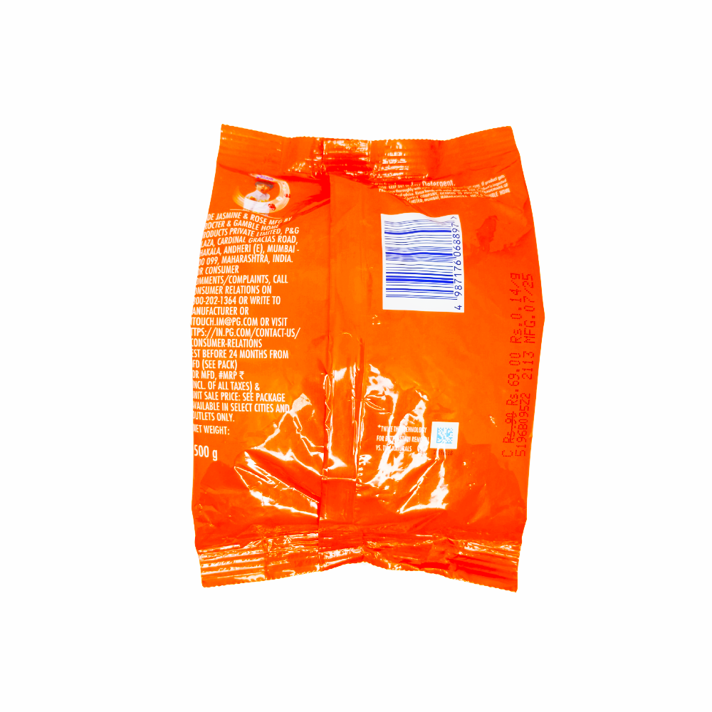 Tide Double Power Detergent Powder – Jasmine & Rose (Orange Pack - 500 g)
