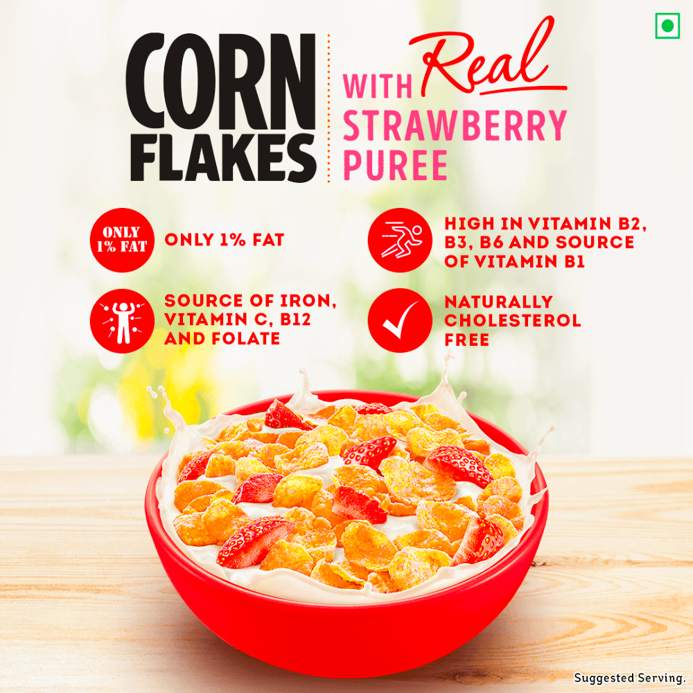 Kellogg’s Corn Flakes with Real Strawberry Puree - 𝟯𝟬𝟬𝗴