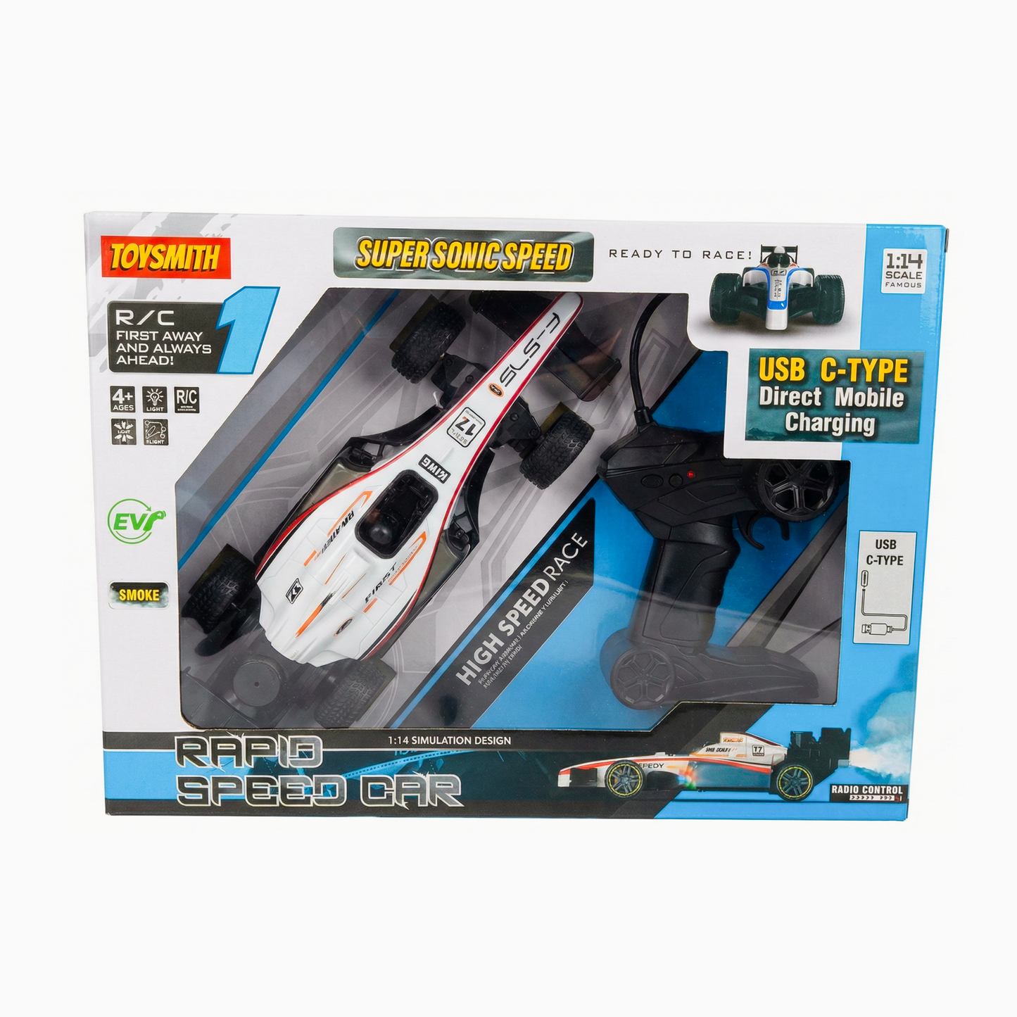 F1 - Style RC Car 1:16 Scale with Smoke Mist Effect