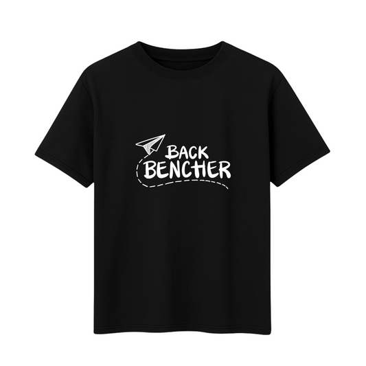 Men's Printed T-Shirt BACK BENCHER (Black, Cotton 180GSM)