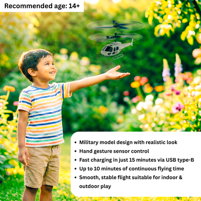 Military Model Helicopter Hand Gesture Sensor Control Flying Toy