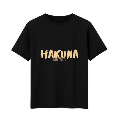 Hakuna Matata Printed T-Shirt Cotton Short Sleeve ( Black & Navy Blue Colour)