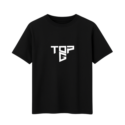 Top G Printed Black Regular Fit Men’s T-Shirt | Casual Wear Half Sleeve (Black, Cotton)