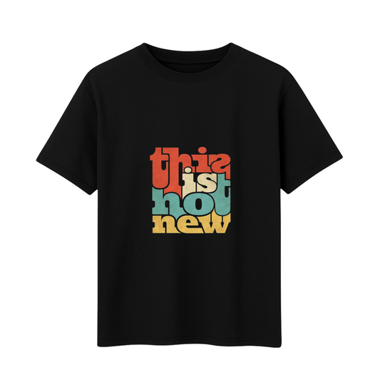 Cotton Printed T-Shirt – This Is Not New (Navy Blue & Black, 180 GSM)