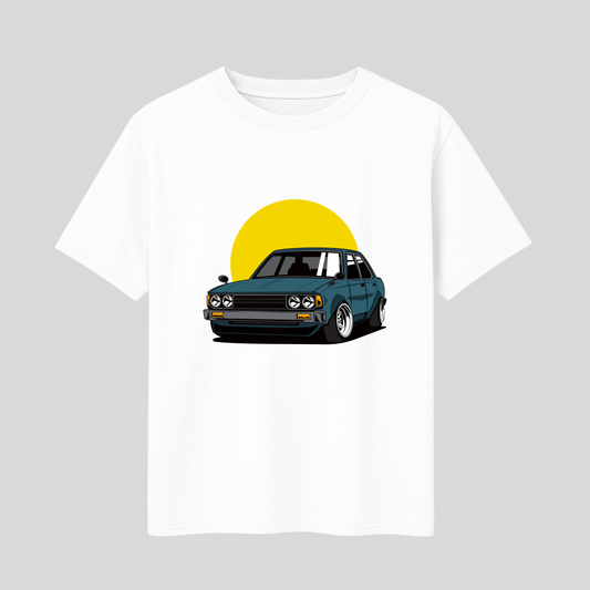 Classic Retro Car – White Cotton Tee