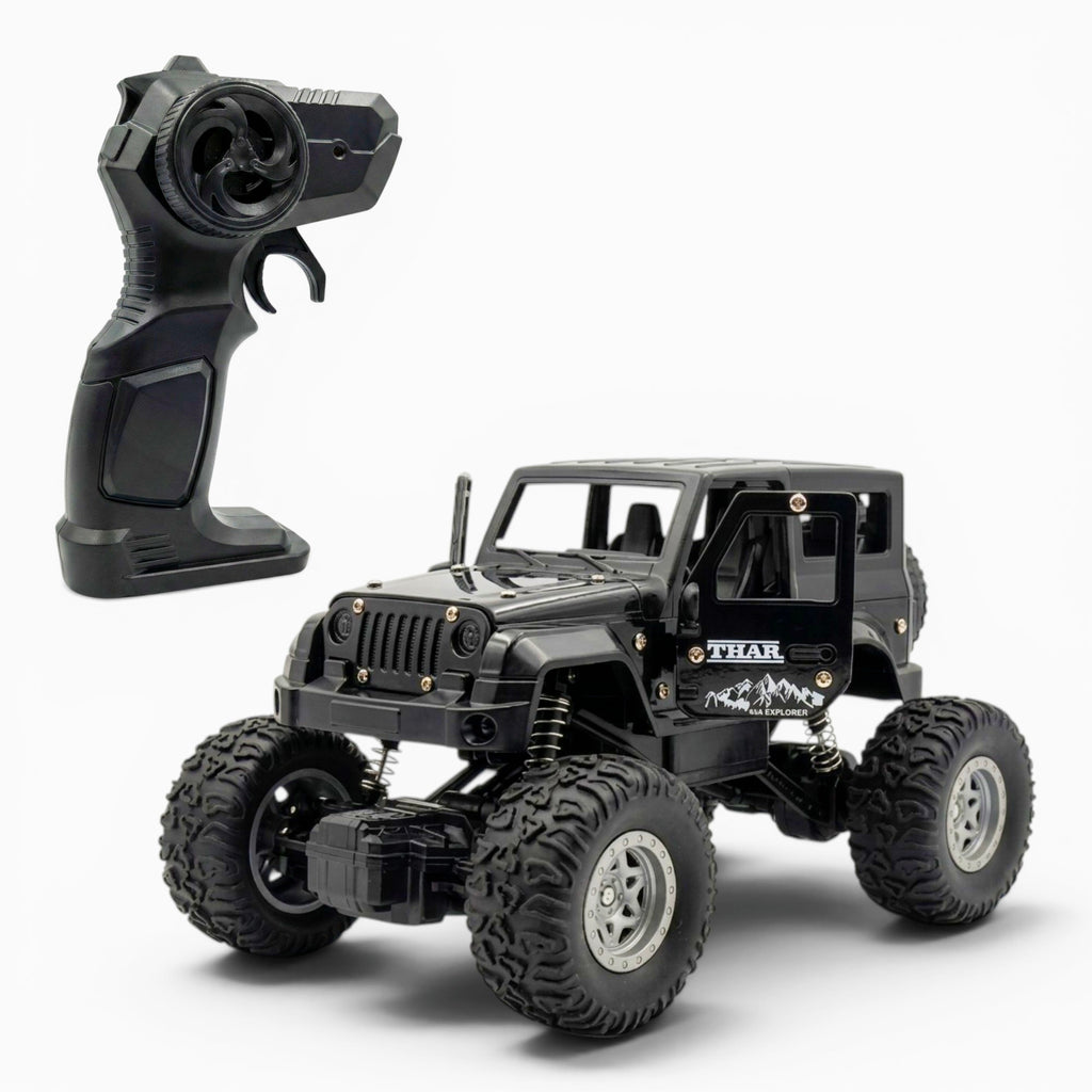 RC Thar | 1:18 Scale | Remote Control Off-Road Car for Kids | Rechargeable Battery | BLACK COLOUR