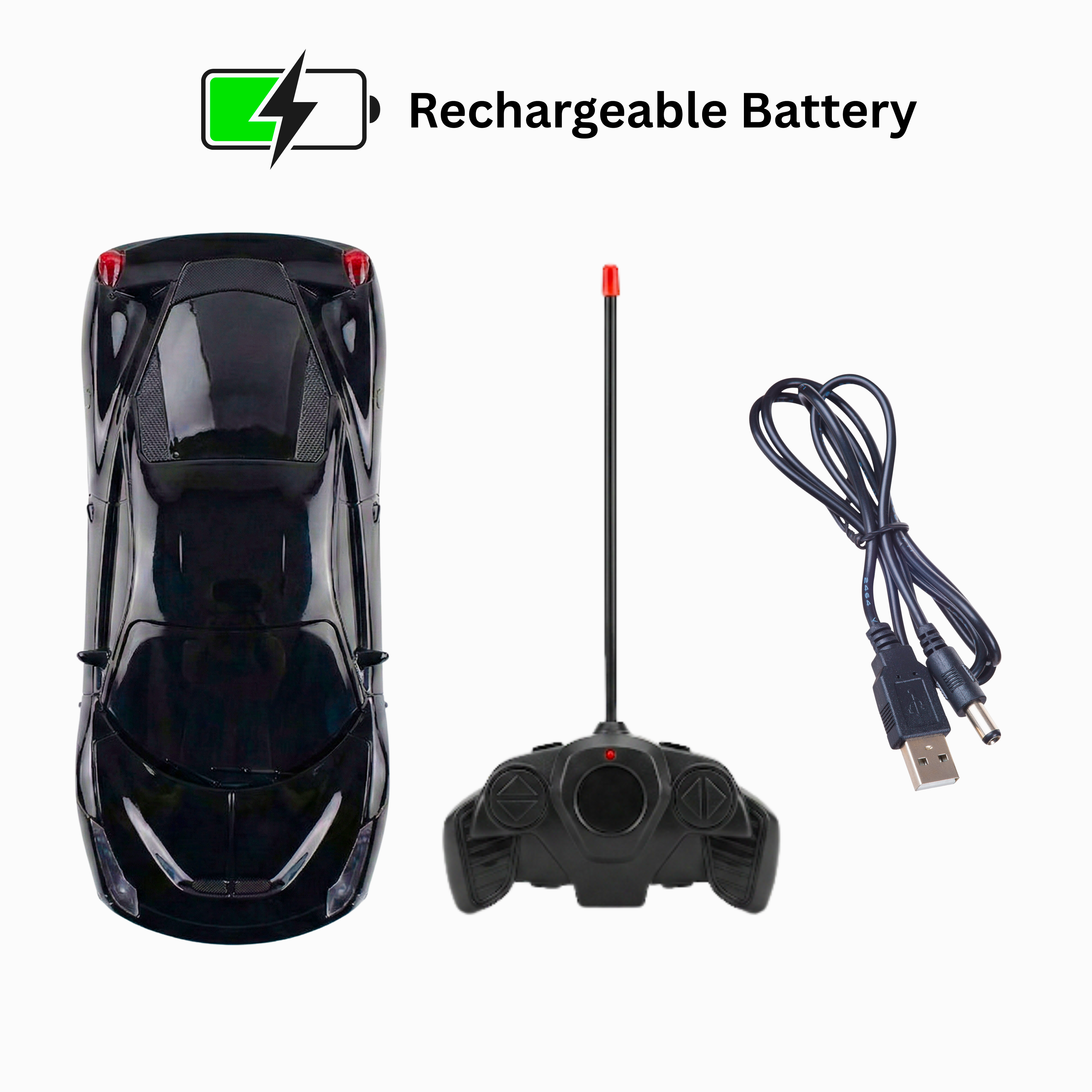 RC Modern Car | Remote Control Car for Kids | Rechargeable Battery | BLACK COLOUR