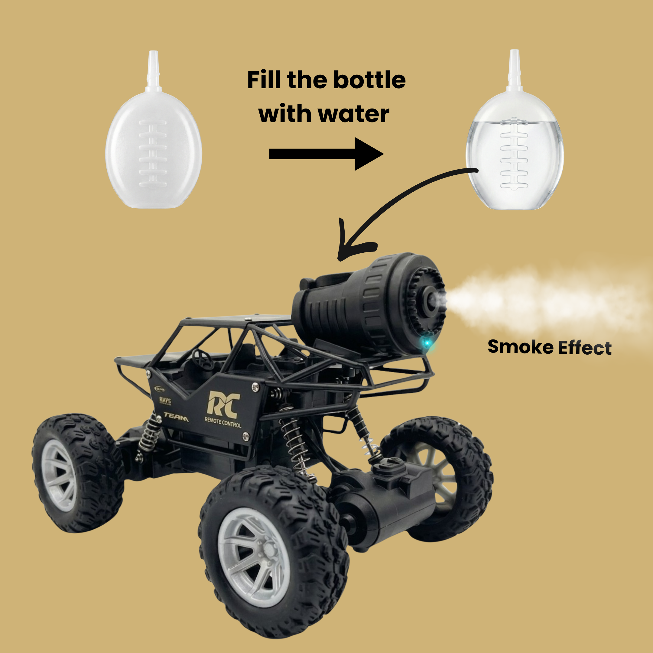 RC Rock Crawler | 1:18 Scale | Remote Control Off-Road Car for Kids | Rechargeable Battery | BLACK COLOUR