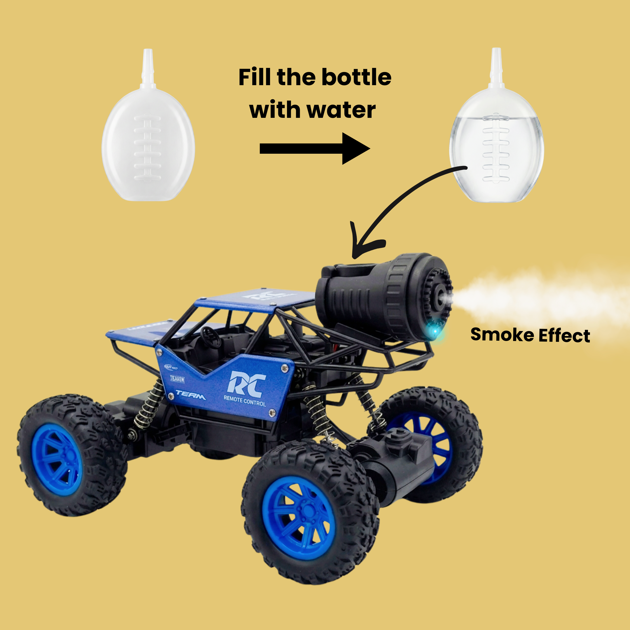 RC Rock Crawler | 1:18 Scale | Remote Control Off-Road Car for Kids | Rechargeable Battery | BLUE COLOUR