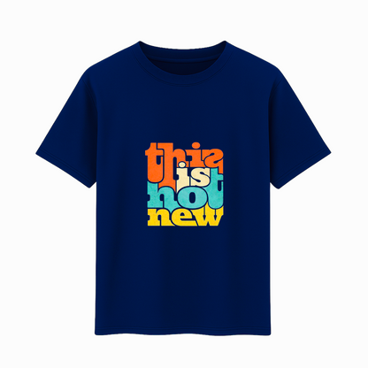 Cotton Printed T-Shirt – This Is Not New (Navy Blue & Black, 180 GSM)