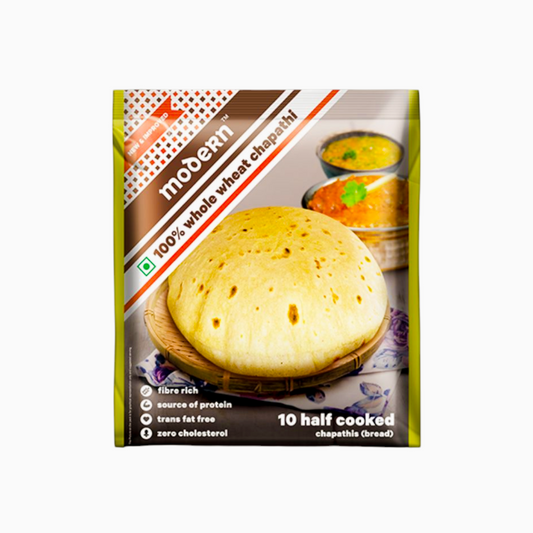 Modern 100% Whole Wheat Chapathi - 𝟭𝟬 𝗛𝗮𝗹𝗳-𝗖𝗼𝗼𝗸𝗲𝗱
