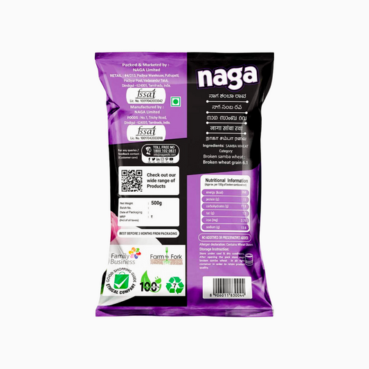 Naga Broken Samba Wheat Rava - 𝟱𝟬𝟬𝗴