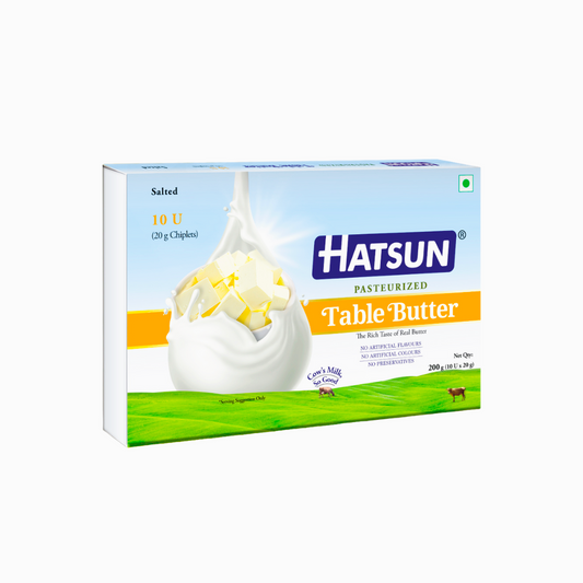 Hatsun Table Butter (Salted) - 𝟮𝟬𝟬𝗴 (𝟭𝟬 𝘅 𝟮𝟬𝗴) Chiplets