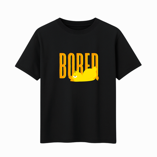 Bored Lazy Duck - Black Cotton Tee