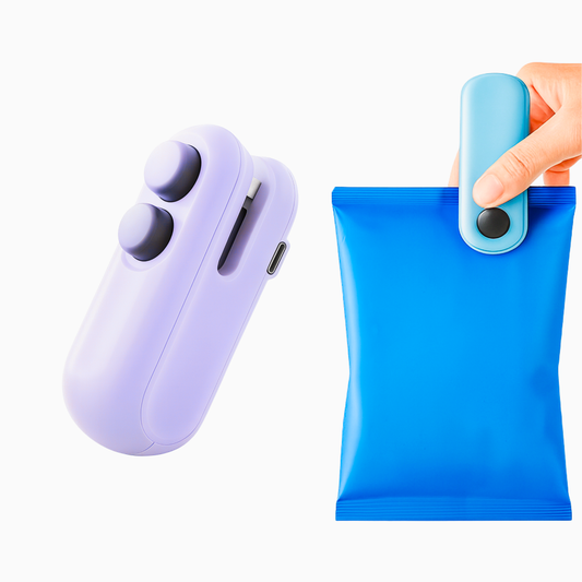 Mini Packet Sealer – USB Type-C Rechargeable Bag Sealing Machine (Light Blue)