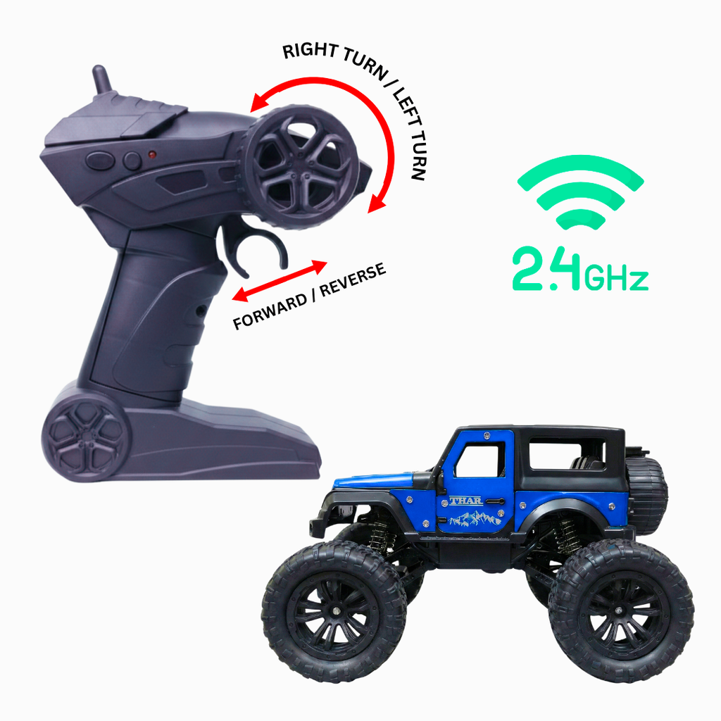 RC Climbing Max Car | 1:18 Scale Off-Road Car | Remote Control Car for Kids | Rechargeable Battery | BLUE COLOUR