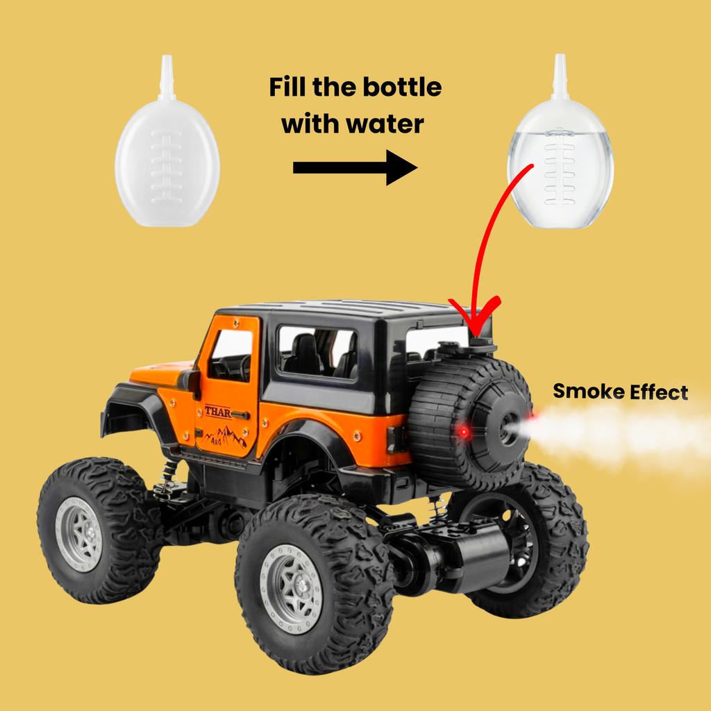 RC Thar | 1:18 Scale | Remote Control Off-Road Car for Kids | Rechargeable Battery | ORANGE COLOUR