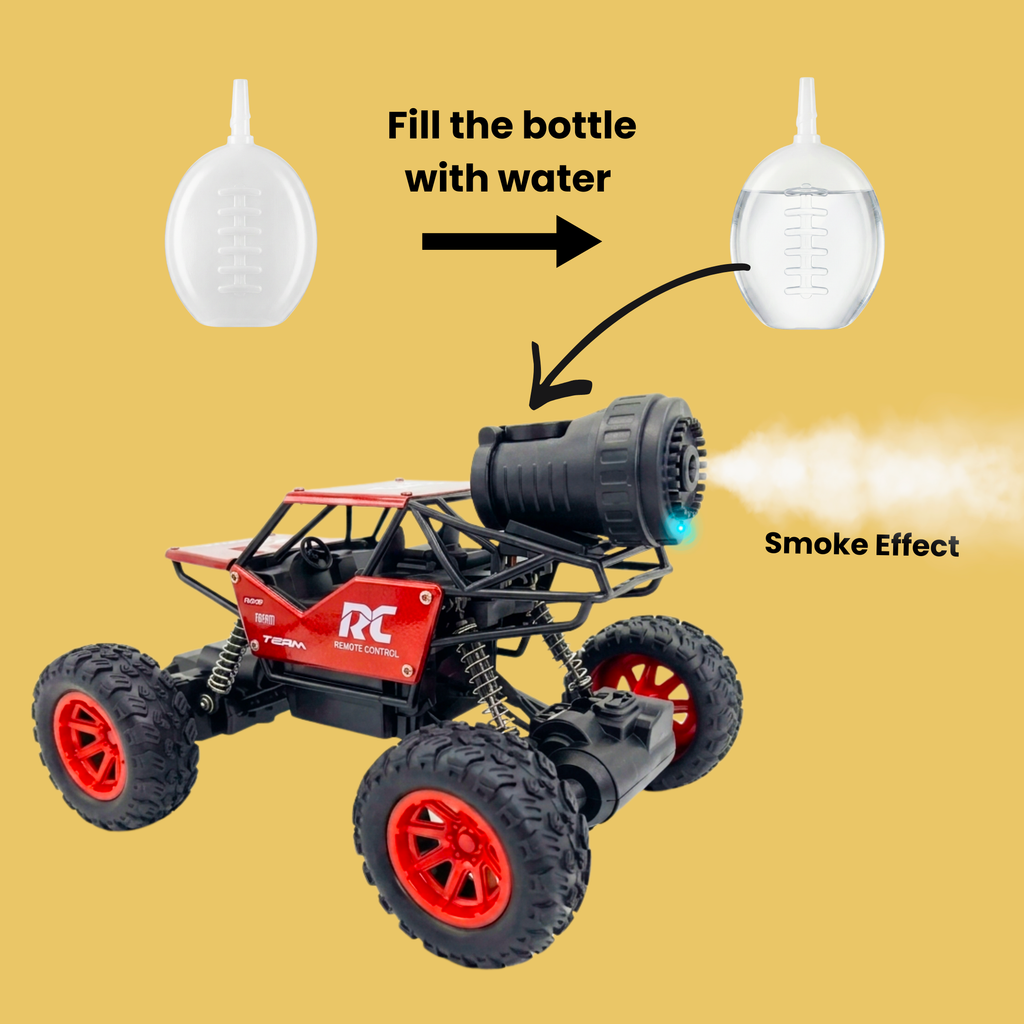 RC Rock Crawler | 1:18 Scale | Remote Control Off-Road Car for Kids | Rechargeable Battery | RED COLOUR