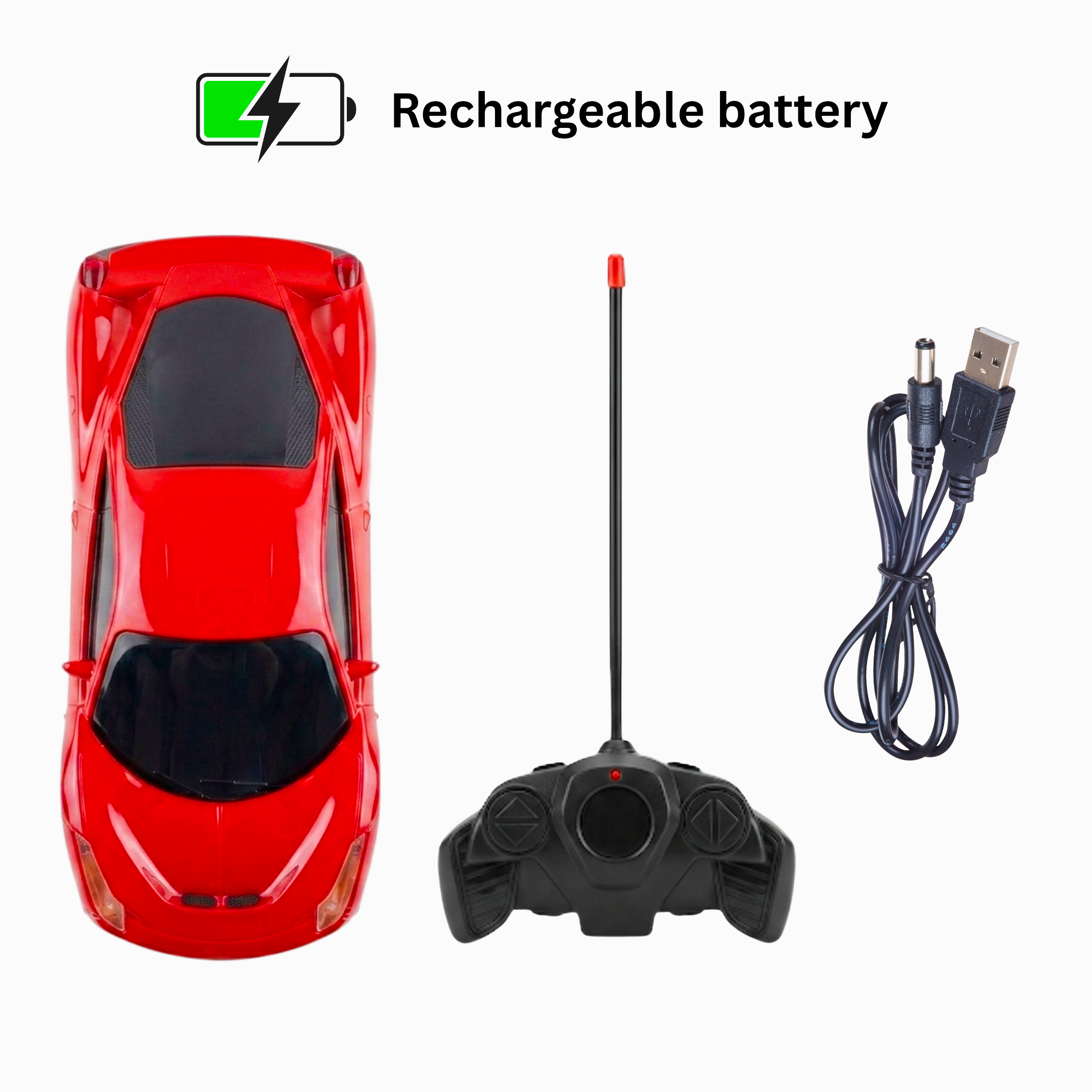 RC Modern Car | Remote Control Car for Kids | Rechargeable Battery | RED COLOUR